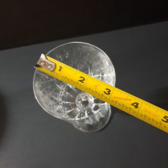 Vintage Clear Glass Water Goblet 6" Tall Paneled Bowl Faceted Stem 3" Wide - Picture 6 of 16